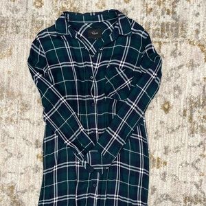 XS Rails Bianca flannel dress in forest/navy/white